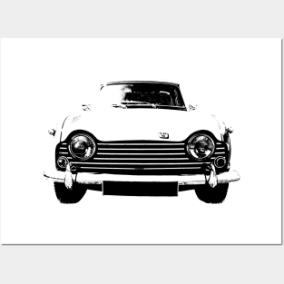 Triumph TR5 1960s British classic car monoblock black/white Posters and Art